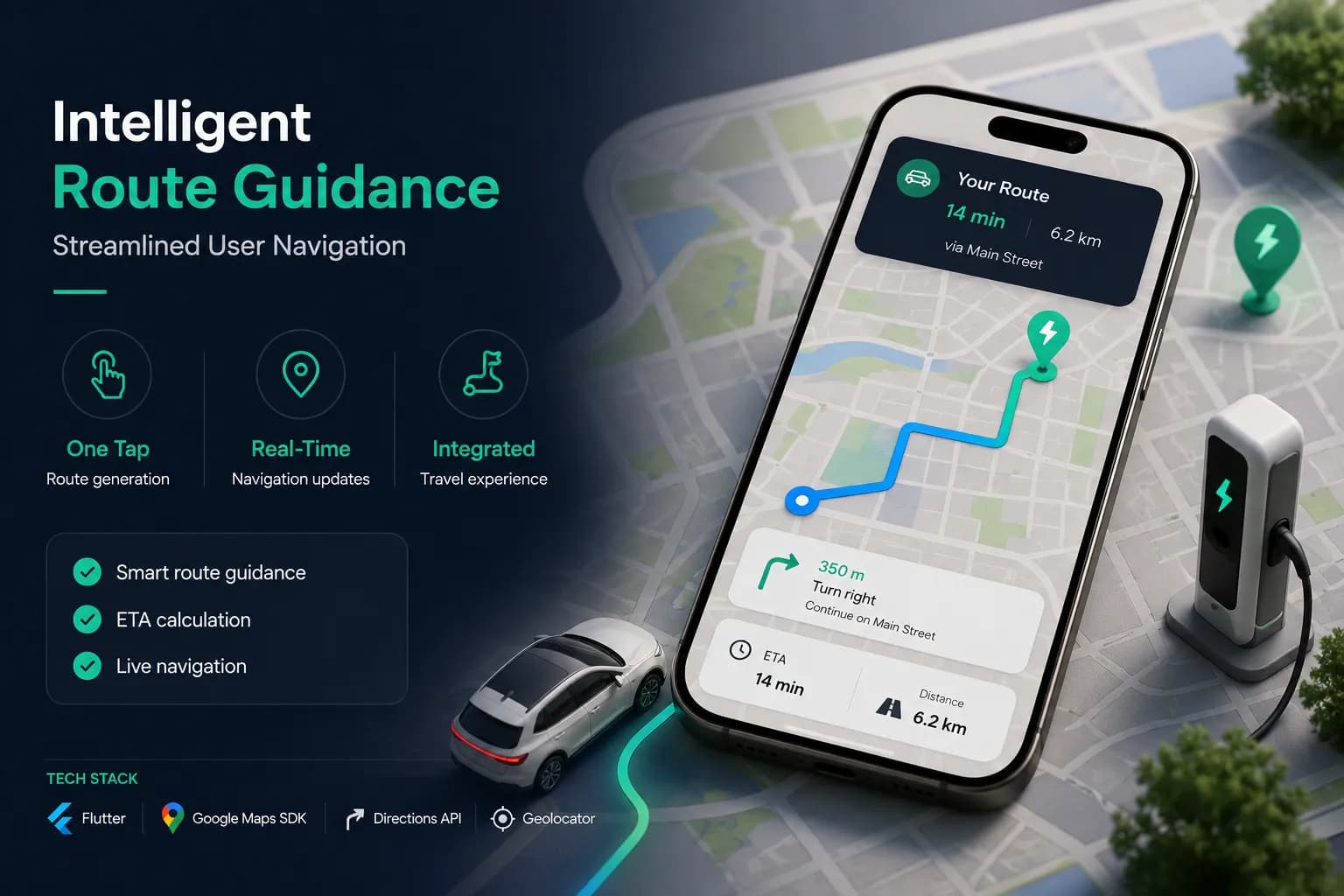 Intelligent Route Guidance Streamlined User Navigation