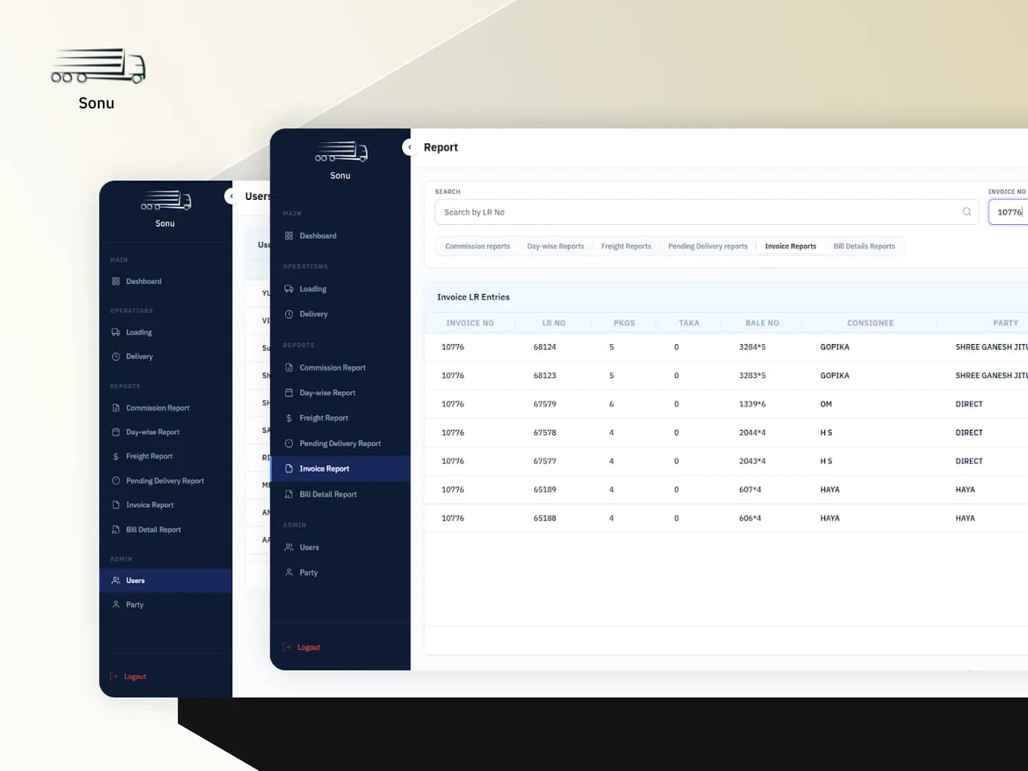 Sonu Roadlines Admin Portal