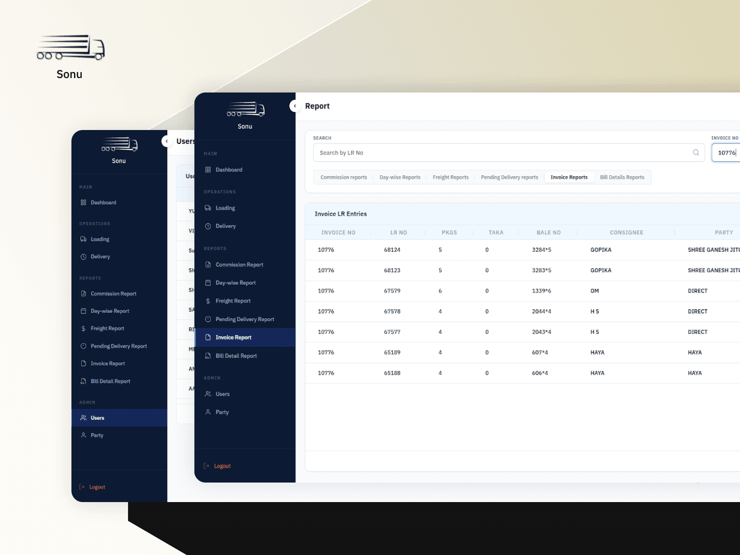 Sonu Roadlines Admin Portal