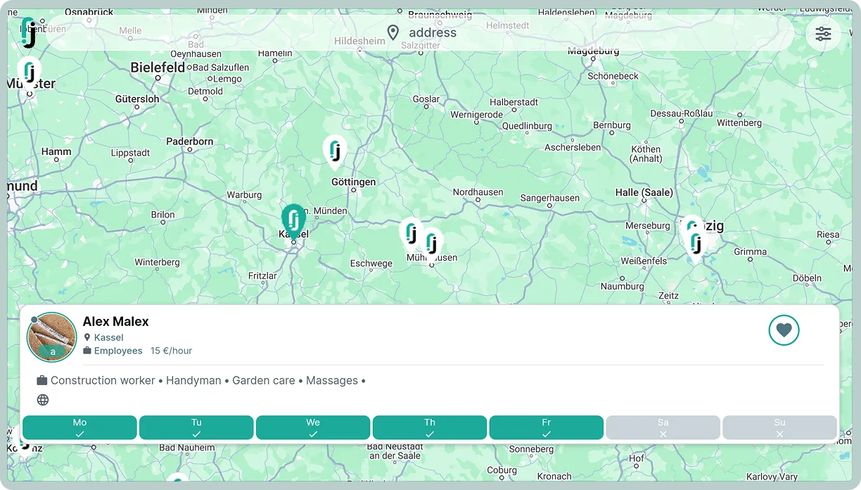 JustJobMe Web screen 2