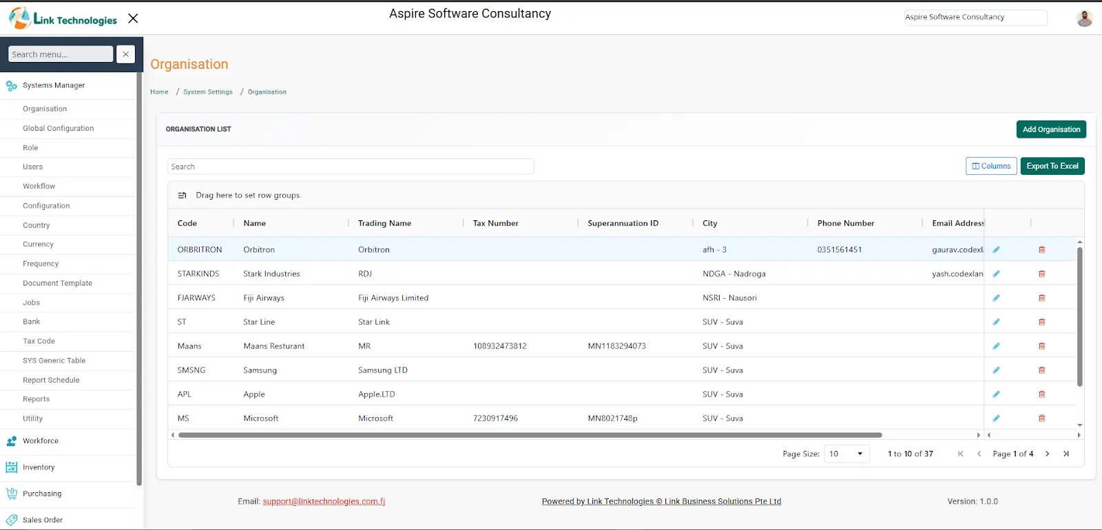 LinkERP- Enterprise Resource Planning System screen 2