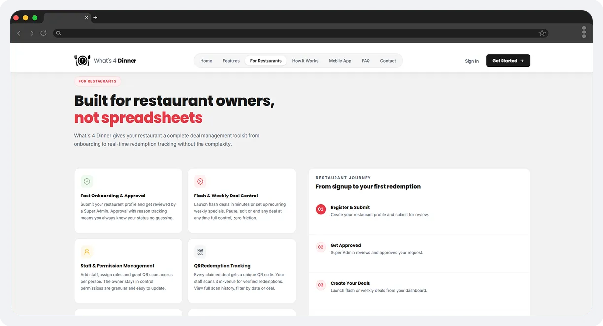 What’s 4 Dinner – Restaurant Deal & Admin Platform screen 8