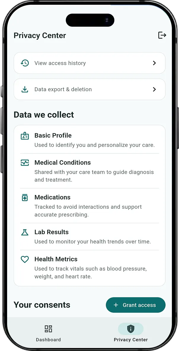 CareVault screen 2