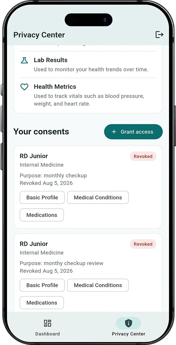 CareVault screen 3