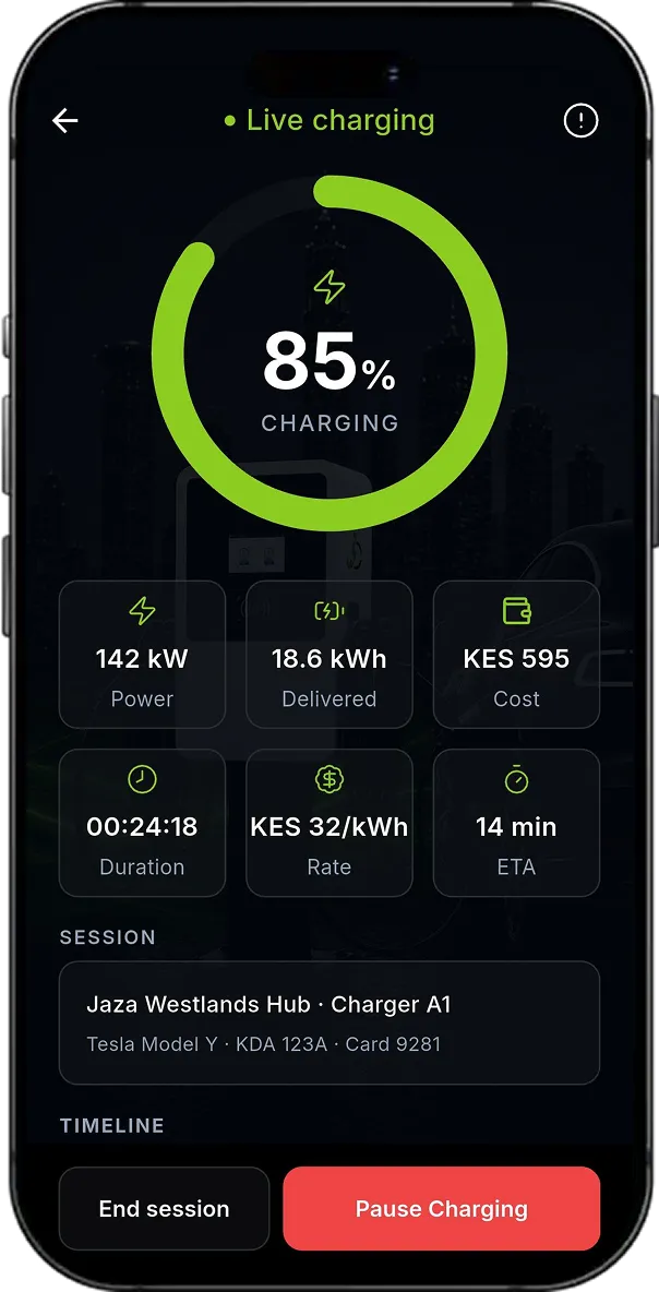 Jaza Charge screen 3